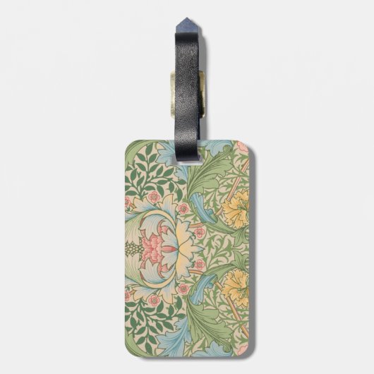 ウィリアムモリスマートルフラワーフローラ植物学 ラゲッジタグ (裏面縦)