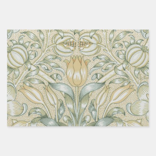 ウィリアムモリスマートルフラワーフローラ植物学 ラッピングペーパーシート (正面3)