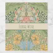 ウィリアムモリスマートルフラワーフローラ植物学 ワインラベル (シングルラベル)