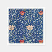 ウィリアムモリスメドウェイブルーフローラ スタンダードカクテルナプキン (正面)