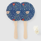 ウィリアムモリスメドウェイブルーフローラ ハンドファン (正面&裏面)