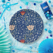 ウィリアムモリスメドウェイブルーフローラ ペーパープレート (パーティー)