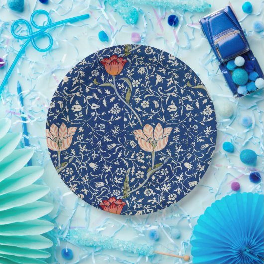 ウィリアムモリスメドウェイブルーフローラ ペーパープレート (パーティー)