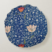 ウィリアムモリスメドウェイブルーフローラ ラウンドクッション (裏面)