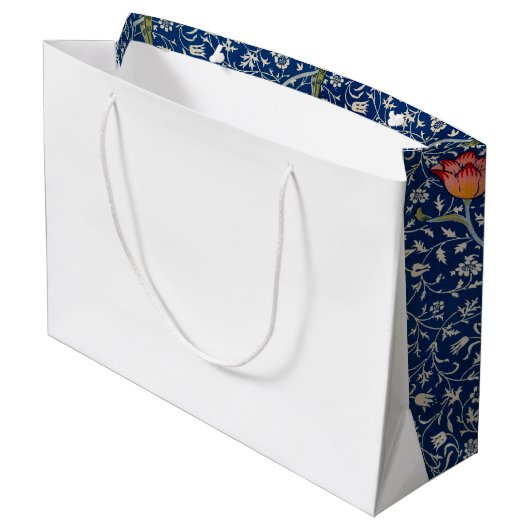 ウィリアムモリスメドウェイブルーフローラ ラージペーパーバッグ (裏面アングル)