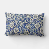 ウィリアムモリスモロー花フローラブルーホワイト ランバークッション (裏面)