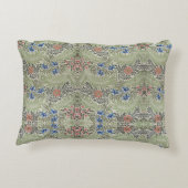 ウィリアムモリスラークスパーフローラグリーンピンクブルー アクセントクッション (裏面)