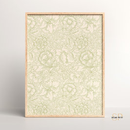 ウィリアムモリスリースポピーグリーン自然ヴィンテージ ポスター