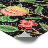 ウィリアムモリスレモンパターンビクトリアンデザイン ポスター (角)