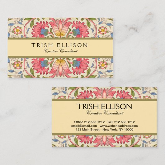 ウィリアムモリスローデン春壁紙アート 名刺 (正面/裏面)