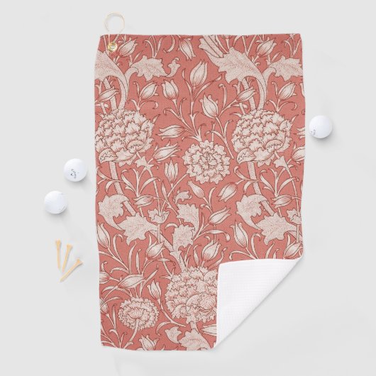 ウィリアムモリスワイルドチューリップクラシックビクトリアンデザイン ゴルフタオル (インサイチュ)