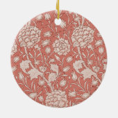 ウィリアムモリスワイルドチューリップクラシックビクトリアンデザイン セラミックオーナメント (裏面)