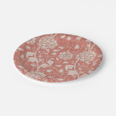 ウィリアムモリスワイルドチューリップクラシックビクトリアンデザイン ペーパープレート (アングル)