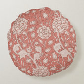 ウィリアムモリスワイルドチューリップクラシックビクトリアンデザイン ラウンドクッション (裏面)