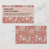 ウィリアムモリスワイルドチューリップクラシックビクトリアンデザイン 名刺 (正面/裏面)