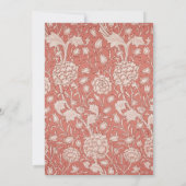 ウィリアムモリスワイルドチューリップクラシックビクトリアンデザイン 招待状 (裏面)