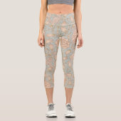 ウィリアムモリスワイルドチューリップフラワーフローラデザイン カプリレギンス (正面)