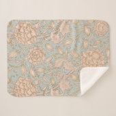 ウィリアムモリスワイルドチューリップフラワーフローラデザイン シェルパブランケット (正面(横))