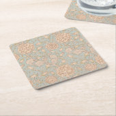 ウィリアムモリスワイルドチューリップフラワーフローラデザイン スクエアペーパーコースター (アングル)