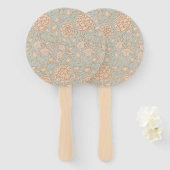 ウィリアムモリスワイルドチューリップフラワーフローラデザイン ハンドファン (正面&裏面)