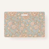 ウィリアムモリスワイルドチューリップフラワーフローラデザイン バッジ (裏面)