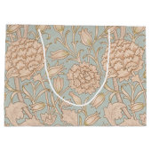 ウィリアムモリスワイルドチューリップフラワーフローラデザイン ラージペーパーバッグ (裏面)