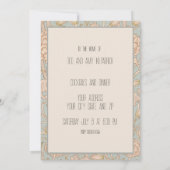 ウィリアムモリスワイルドチューリップフラワーフローラデザイン 招待状 (裏面)