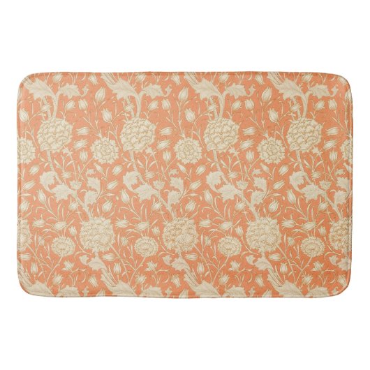 ウィリアムモリスワイルドチューリップヴィンテージフローラルパターン バスマット (正面)