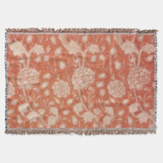 ウィリアムモリスワイルドチューリップヴィンテージフローラ スローブランケット (正面)