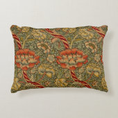 ウィリアムモリスワンルイングリッシュフローラダマスクデザイン アクセントクッション (正面)
