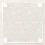 ウィリアムモリスワンルイングリッシュフローラダマスクデザイン ガラスコースター (裏面)