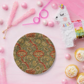 ウィリアムモリスワンルイングリッシュフローラダマスクデザイン ペーパープレート (パーティー)