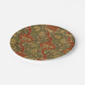 ウィリアムモリスワンルイングリッシュフローラダマスクデザイン ペーパープレート (アングル)