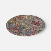 ウィリアムモリスワンルイングリッシュフローラダマスクデザイン ペーパープレート (アングル)