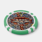 ウィリアムモリスワンルイングリッシュフローラダマスクデザイン ポーカーチップ (シングル)