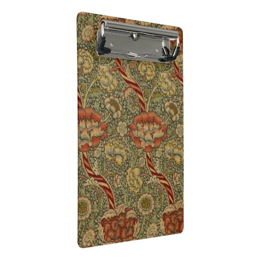 ウィリアムモリスワンルイングリッシュフローラダマスクデザイン ミニクリップボード (アングル)