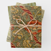 ウィリアムモリスワンルイングリッシュフローラダマスクデザイン ラッピングペーパーシート (インサイチュ)