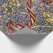 ウィリアムモリスワンルイングリッシュフローラダマスクデザイン ラッピングペーパー (角)