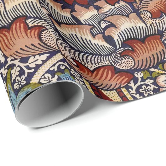 ウィリアムモリスワンルイングリッシュフローラダマスクデザイン ラッピングペーパー (ロールコーナー)