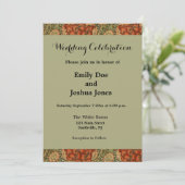 ウィリアムモリスワンルイングリッシュフローラダマスクデザイン 招待状 (スタンド正面)