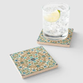 ウィリアムモリスヴィンテージつる植物リースパターン ストーンコースター (横)