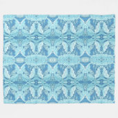 ウィリアムモリスヴィンテージアカントゥスフェージブルー フリースブランケット (正面(横))