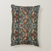 ウィリアムモリスヴィンテージイチゴ泥棒バードブルー アクセントクッション (裏面(縦))