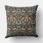 ウィリアムモリスヴィンテージイチゴ泥棒バードブルー クッション (裏面)