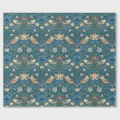 ウィリアムモリスヴィンテージイチゴ泥棒パターン ラッピングペーパー (フラット)