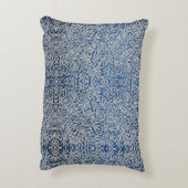 ウィリアムモリスヴィンテージウィロー離れズダークブルー アクセントクッション (裏面(縦))