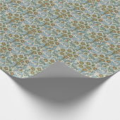 ウィリアムモリスヴィンテージオーチャードアカンツスブルーグリーン ラッピングペーパー (角)