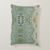 ウィリアムモリスヴィンテージガーデングリーンブルーイエロー アクセントクッション (裏面(縦))