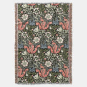 ウィリアムモリスヴィンテージコンプトンフローラルパターン スローブランケット (正面縦)