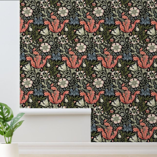 ウィリアムモリスヴィンテージコンプトンフローラルパターン 壁紙 (クリエイターアップロード済み)